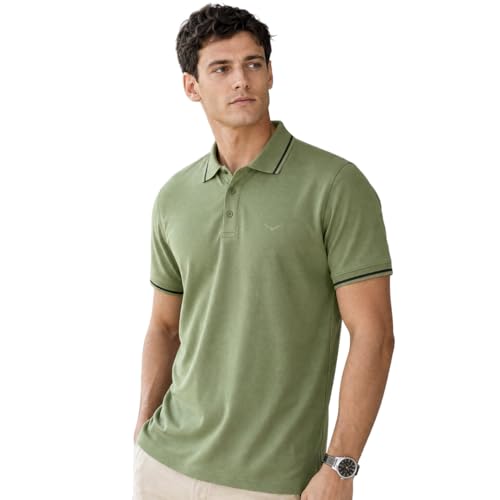 Image of NOBERO Men's Travel Polo T-Shirt | Premium Cotton Stretch Fabric | Anti-Odor & Water-Repellent | UPF 50+ Sun Protection | Regular Fit Polo Collar Casual Wear