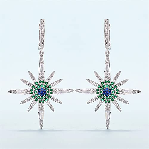 Boucles d'oreilles pendantes étoiles en zircone cubique de luxe pour femme