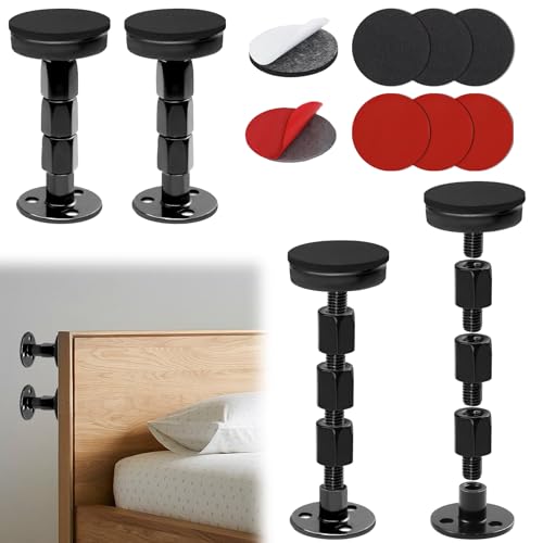 BEASAFY 4 piezas de separadores para cabecero de pared, 25-110 mm, ajustables, separadores antisacudidas, estabilizadores para camas y sofás