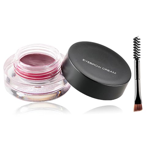 Eyebrow Pomade Cream Brow Pomade Gel Naturally Long Lasting Waterproof Delicate and Smooth Eye Brow Makeup Cosmetics with Eyebrow Brush - Wine