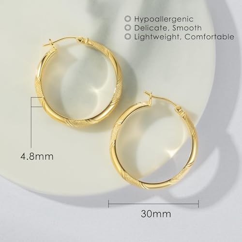 Gold Hoop Earrings 14K Gold Hoops Earrings For Women Large Thick Women’s Hoop Earring for Women Modern Elegance 25/30MM2