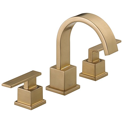 Delta Vero Brushed Gold Bathroom Faucet 3 Hole 8 Inch Widespread Bathroom Sink Faucet for Vanity Metal Push-Pop Drain Assembly Champagne Bronze 3553LF-CZ