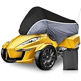 XYZCTEM Can-Am Spyder RTカバー、屋外防水の日焼け&熱保護ハーフカバー、Can-Am Spyder RT 2010-2019 Limited、ブラック&グレー、XL