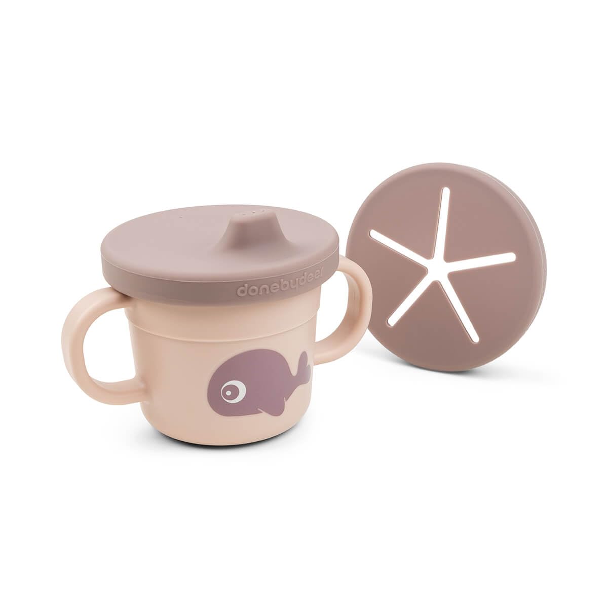 Done by Deer Foodie Spout & Snack Cup Wally Powder – Spill-Proof Toddler Cup for Snacks and Drinks – Travel-Friendly, Easy to Clean, Perfect for 6-Month-Olds