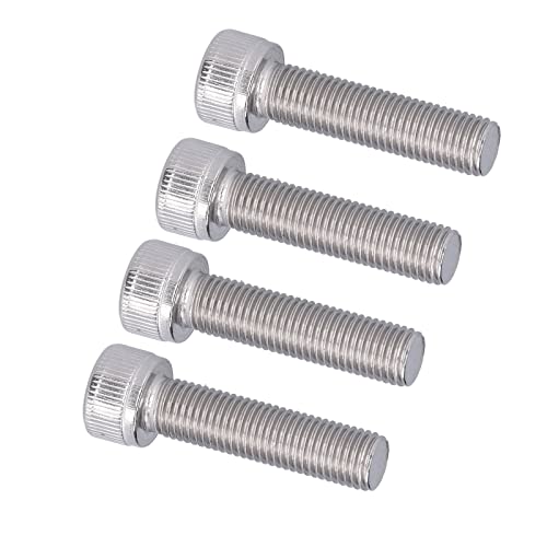 Image of Hex Bolt, 1.25mm Fine Pitch M10 4Pcs Socket Screw Bright Finish -70 Stainless Steel for Construction for DIY Jobs for Automotive Industry(M10*40)