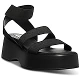 Steve Madden Women's Sashes Wedge Sandal, Black, 9