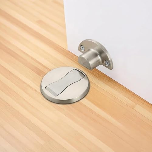 Image of Round Magnetic Door Stopper Matt Finish Stainless Pack 1