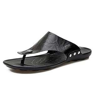 Slippers voor heren Casual Heren Sandalen Non-slip Beach Schoenen Summer Flip Flops Antislip zomerschoenen (Color : Black, Size : 38)