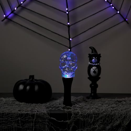 Image of LED Lighted Multi-Function Halloween Skull Light - 9 inch - Multicolor Lights