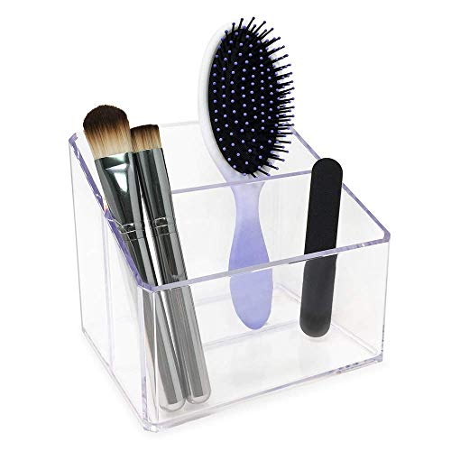 Isaac Jacobs Clear Acrylic 2-Section Organizer, Remote Holder