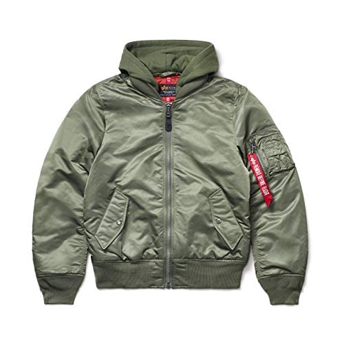 Alpha Industries Men's MA-1 Natus Flight Jacket (S, Sage with Rust Lining)