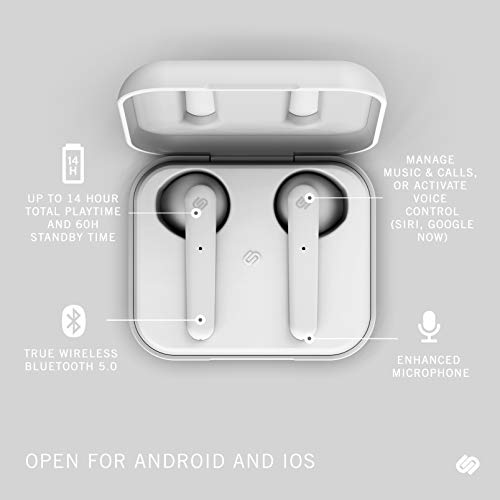 Image of Urbanista Stockholm True Wireless Earbuds 14H Playtime Bluetooth 5.0 with Charging Case, Touch Controls & Dual Mic Earphones Compatible with Android and iOS - White