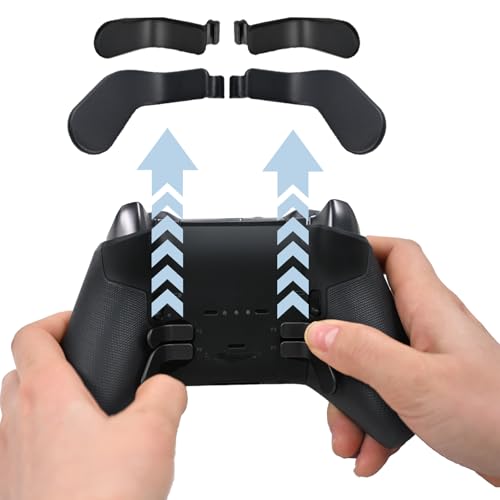 Image of 9 in1 Metal Thumbsticks Accessories for Xbox Elite Controller Series 2 Core, Replacement Paddles Parts Repair Kit for Elite Series 2 Core Controller with 4 Swap Joystick, 4 Paddles,1 D-Pads(Black) [video game]
