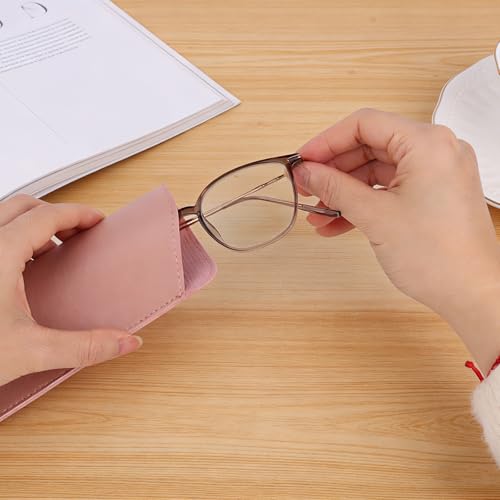 Image of SAVITA Soft Leather Glasses Cases, 4 Pcs Slim Reading Eyeglasses Case Glasses Case Sunglasses Pouch Safety for Women Men,