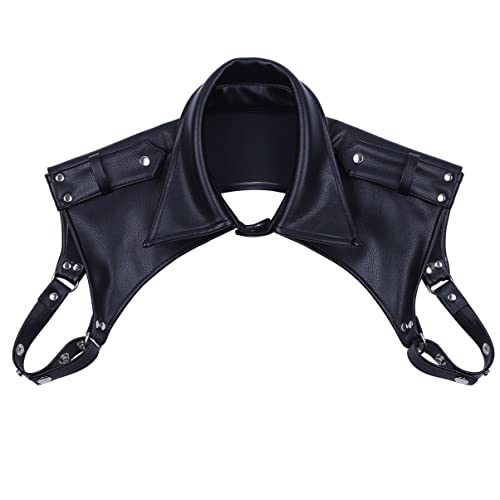Men's Leather Body Chest Harness Belt Adjustable Lapel Collar Shoulder Caged Belts Clubwear4
