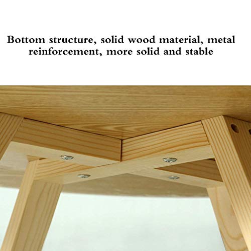 Table café bois massif blanc 70cm petit canapé table d'appoint - 7