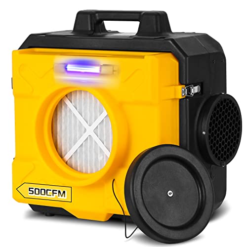 Moonshan Air Scrubber 4-Stage Filtration With Uv-C Light, 500 Cfm Commercial Air Solution System Damage Restoration Equipment Negative Air Machine Cleaner #TOP25