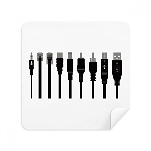 Tissu de nettoyage écran en suède anti-traces avec motif prise de charge noir x2