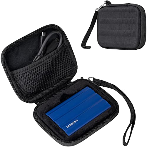 ProCase Carrying Case for Samsung T7 Shield External SSD with 2 Cable Ties, Hard EVA Shockproof Storage Travel Organizer for T7 Shield Portable Solid State Drive USB 3.2 1TB 2TB -Black