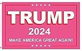 3X5 TRUMP 2024 MAGA WOMEN FOR TRUMP PINK LADIES FLAG BANNER 100D JC