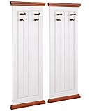 dekorative Fräsungen Massive Wandgarderobe im 2er Set, Garderobe