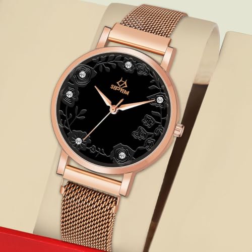 Image of Septem Adjustable Lieather Belt Stylish Dial Watch for Girls and Woman Analog Wrist Watch for Women (SP-147.White-Septem PT)