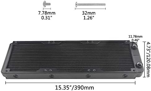 BXQINLENX 18 Pipe Aluminum Heat Exchanger Radiator for PC CPU CO2 Laser Water Cool System Computer 360mm(B)