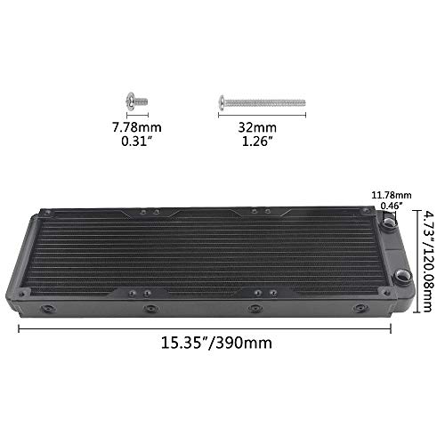 Bxqinlenx 18 Pipe Aluminum Heat Exchanger Radiator For Pc Cpu Co2 Laser Water Cool System Computer 360Mm(B) #TOP6