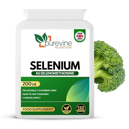 Selenium 200µg 120 Capsules - Essential Daily Antioxidant Mineral Supplement for Immune Support and Hair and Nail Care - Contributes to Normal Thyroid Function