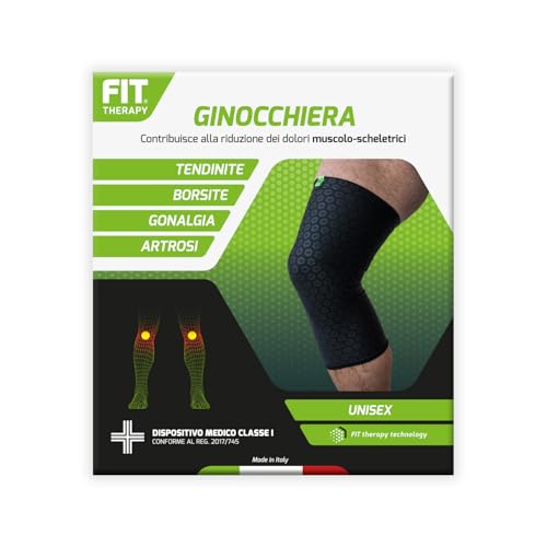 FIT THERAPY ginocchiera | fascia ginocchio in tessuto elasticizzato per recupero funzionale in caso di tendinite, borsite, gonalgia e artrosi. Sollievo dal dolore ed effetto antinfiammatorio