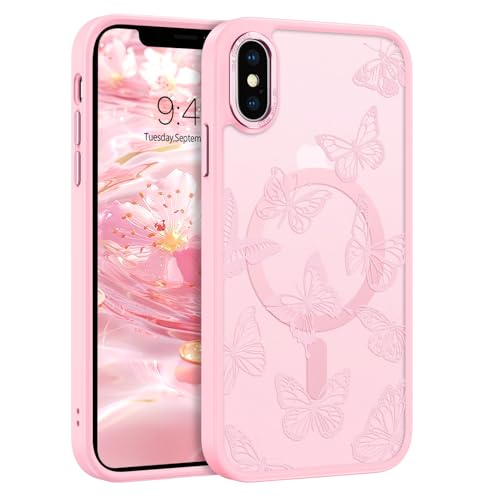 Coque papillon iPhone Xs Max transparente mate pour protéger votre téléphone portable en voyage