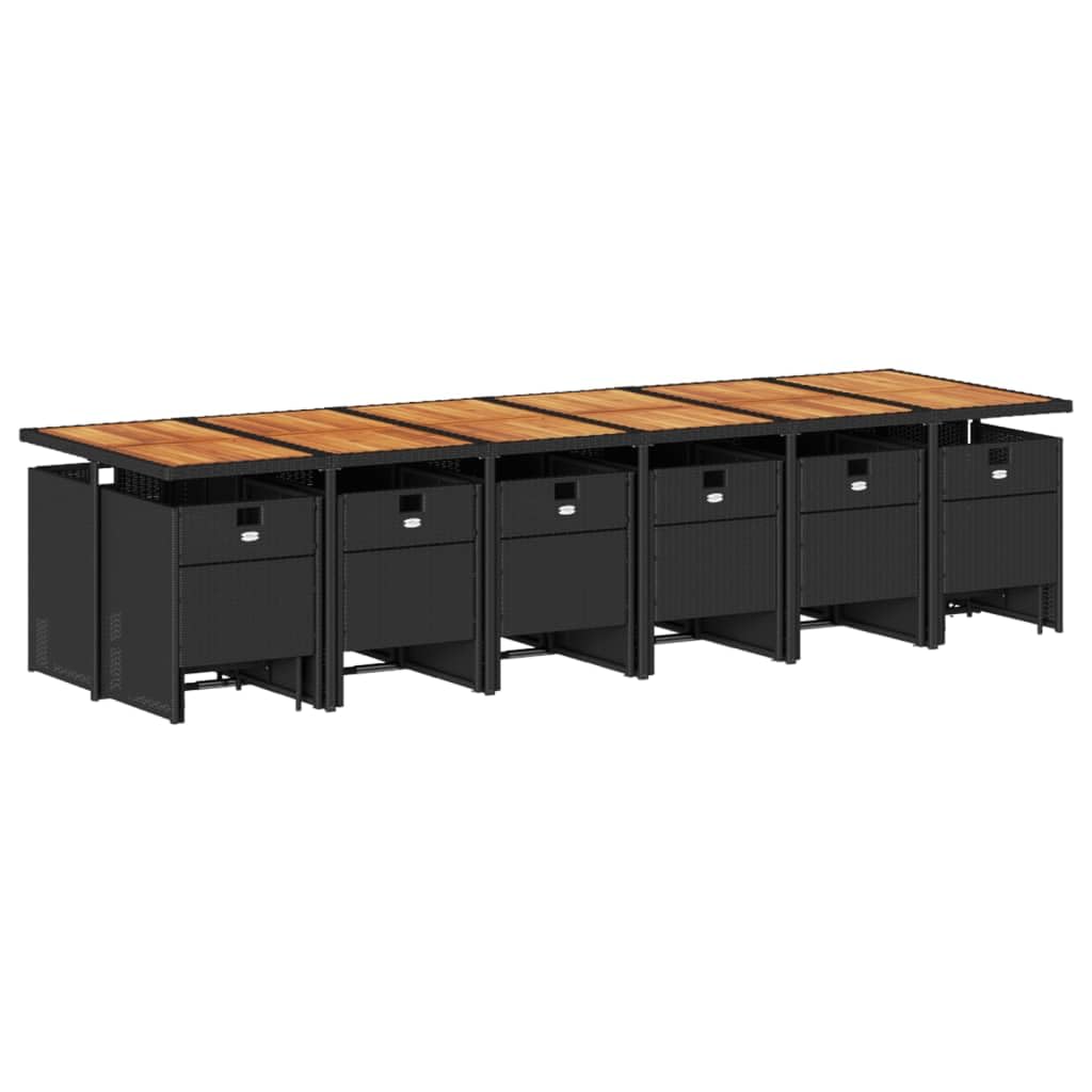 Destockage mobilier de Jardin,Salon,Salon Jardin Enfant,Ensemble à Manger de Jardin 17 pcs Coussins Noir résine tresséeConvient pour Les Jardins, Les Salons et Les patios
