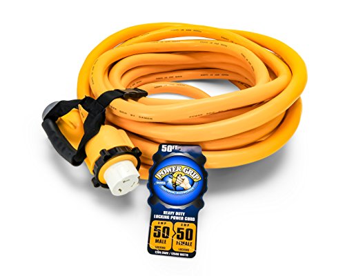 Camco 50’ Powergrip Marine Extension Cord With 50 Amp Locking Adapters | Allows For Easy Boat Connection To Distant Power Outlets | Built To Last (55623) #TOP8