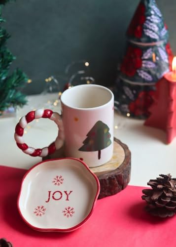 Image of WEAVING HOMES Handcrafted Ceramic Mug & Dessert Plate to Gift to Best Friend and Love Microwave Safe (Set of 2, Multicolor)