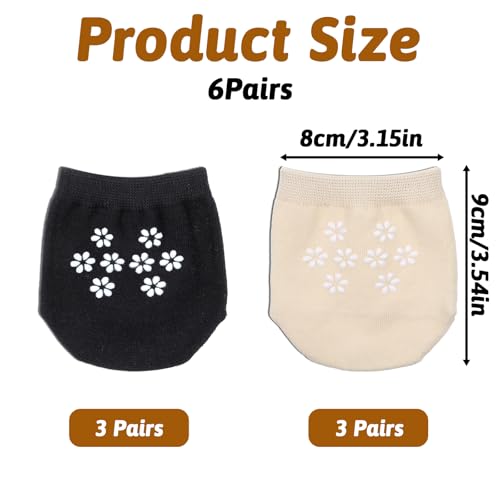 6 Pairs Toe Socks for Women Mules, No Show Non Slip Half Toe Covers Invisible Low Cut Hidden Liner Topper Sox for Clogs Footies2