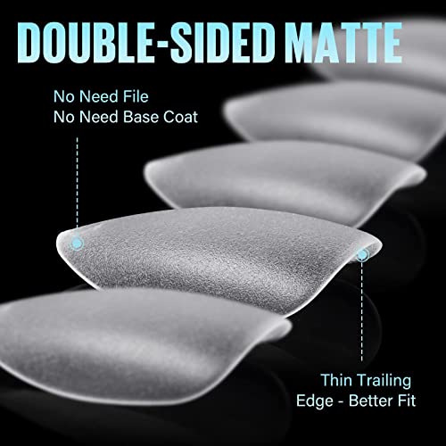 Tomicca Short Almond Nail Tips - 450Pcs Soft Gel Nail Tips Kit, 15 Sizes Acrylic Pre Buffed Almond False Tips, Full Cover Double-Sided Matte Nails For Nail Art Extension Press On Nails #TOP1