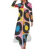 Diseño clásico: los vestidos camiseros estampados para mujer cuentan con un clásico cierre frontal de botones y cuello. Este vestido camisero para mujer combina una sastrería inteligente con una elegante longitud maxi. Los vestidos camiseros para mujer con sutil abertura lateral añaden un toque de facilidad a la silueta flexible