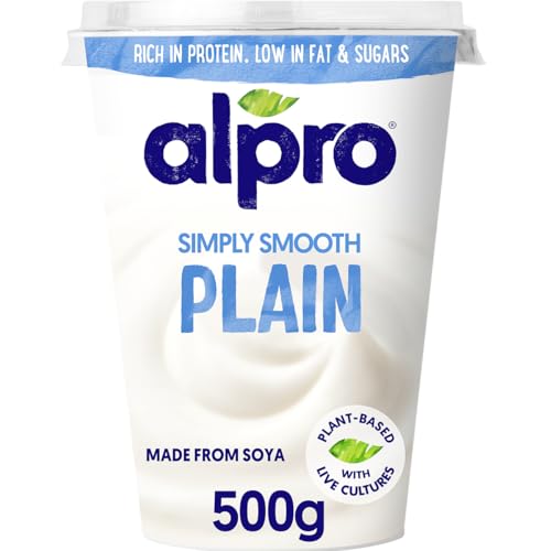 Alpro Plain, Plant-Based & Soya Yoghurt Alternative, Vegan & Dairy Free, Big Pot, 500g
