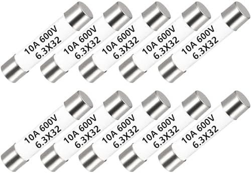 PENGLIN 10PCS DMM Multimeter Fuse Replace 10A 600V, Fast Blow Ceramic Fuse