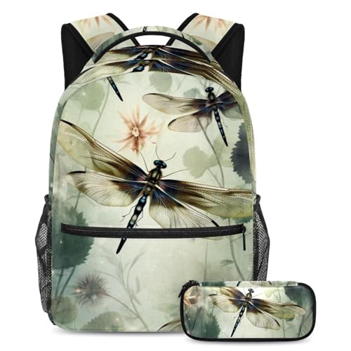 Sac à dos libellule bleue 2 pièces au design élégant et grand volume