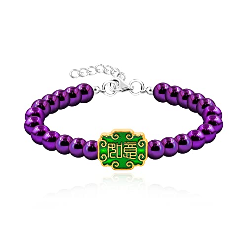 Image of Uloveido Ancient Chinese Symbol Blessings Ruyi Bracelet Auspicious Good Luck Gifts Adjustable Hematite Bracelets for Daughter Son