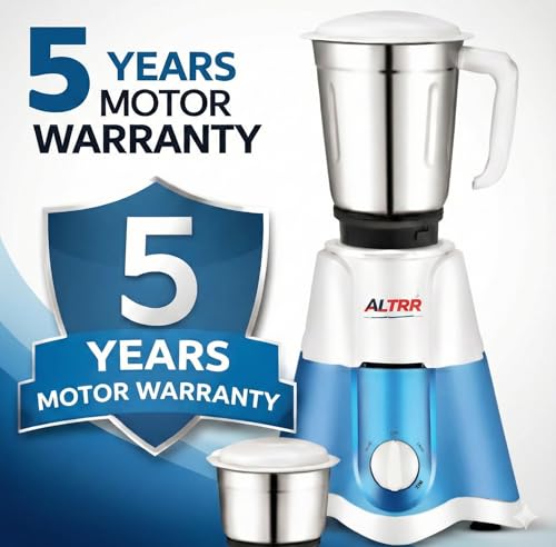 Image of 750W Mixer Grinder with 1x400 ml Stainless Steel Jar | High Power Turbo Motor | 3 Speed Control | ABS Body | Compact & Durable Kitchen Mixer