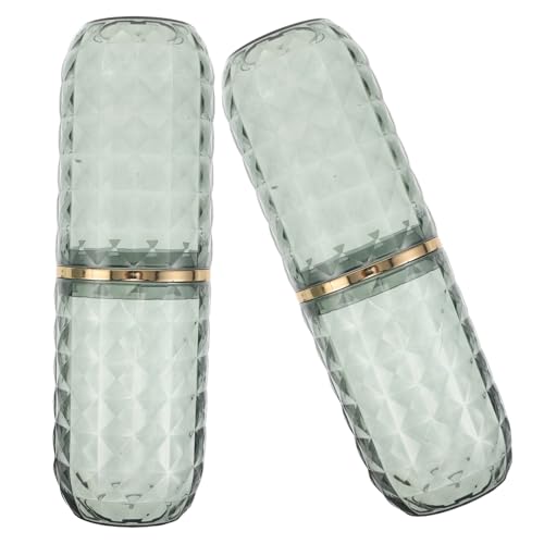 Gobelets de brosse à dents Mikinona : lot de 2 étuis compacts en plastique