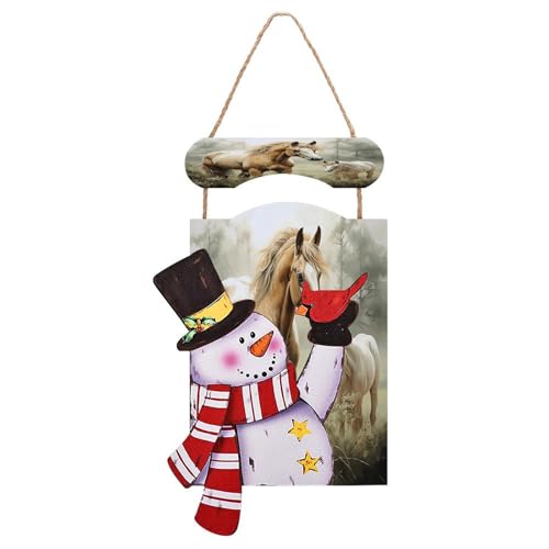Planche suspendue festive bonhomme de neige pour une maison chaleureuse