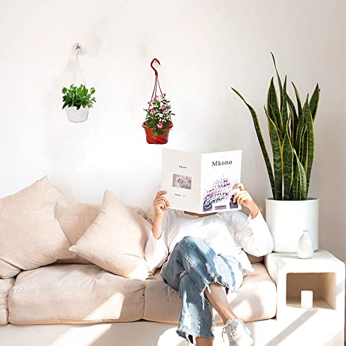 Palrotop 8 Pack Small Plastic Hanging Planters, 7" Hanging Flower Plant Pots Basket Planter Holder Round Hanging Containers For Outdoor Indoor Plants Garden Balcony Decoration, Brown #TOP4