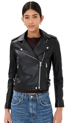 IRO Women's Ashville Leather Jacket, Black, 8