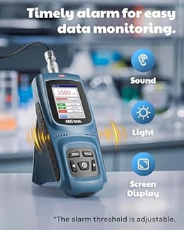 AEGTEST 8103 Gauss Meter, Rechargeable Tesla Meter 0-2500mT, Magnetometer with Data Logging and Alarm, Magnetic Field Strength and Pole Tester, ±2% Industrial Accuracy for Quality Control, Labs