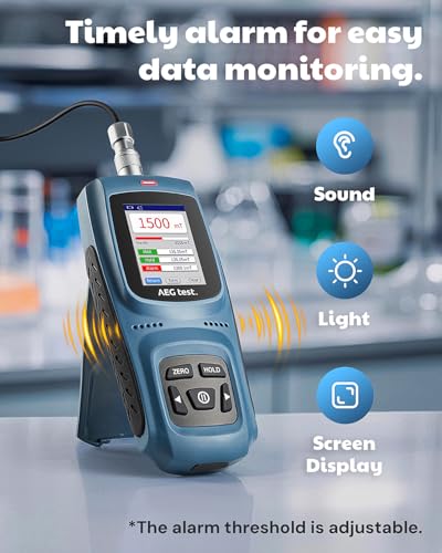 AEGTEST 8103 Gauss Meter, Rechargeable Tesla Meter 0-2500mT, Magnetometer with Data Logging and Alarm, Magnetic Field Strength and Pole Tester, ±2% Industrial Accuracy for Quality Control, Labs