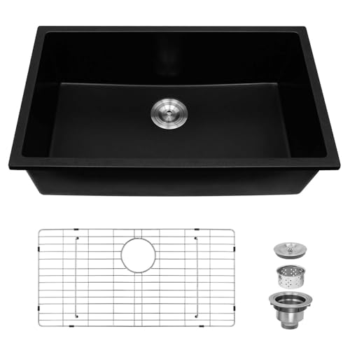 Davivy 30 X 18 Black Granite Composite Kitchen Sink,30 Inch
