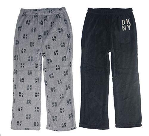 DKNY Big Boys Plush Fleece Pajama Pant (14-16, Heather Grey/Black)